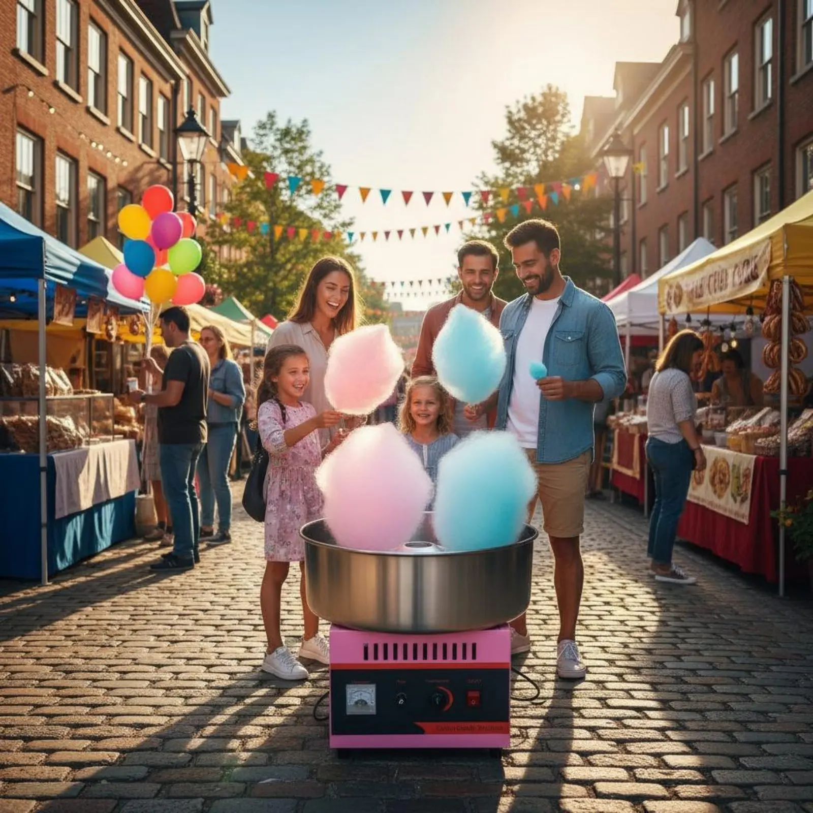 

Аппарат для сахарной ваты с чашей из нержавеющей стали, электрический, профессиональный, с функцией подсластителя, простой в использовании, для вечеринок