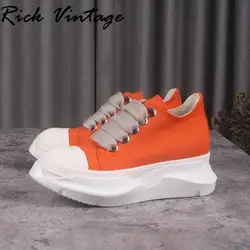 Rick Vintage buty główna ulica dla mężczyzn moda nowa platforma trampki kobiety oryginalne buty designerski płócienny grube sznurowadła Sneaker