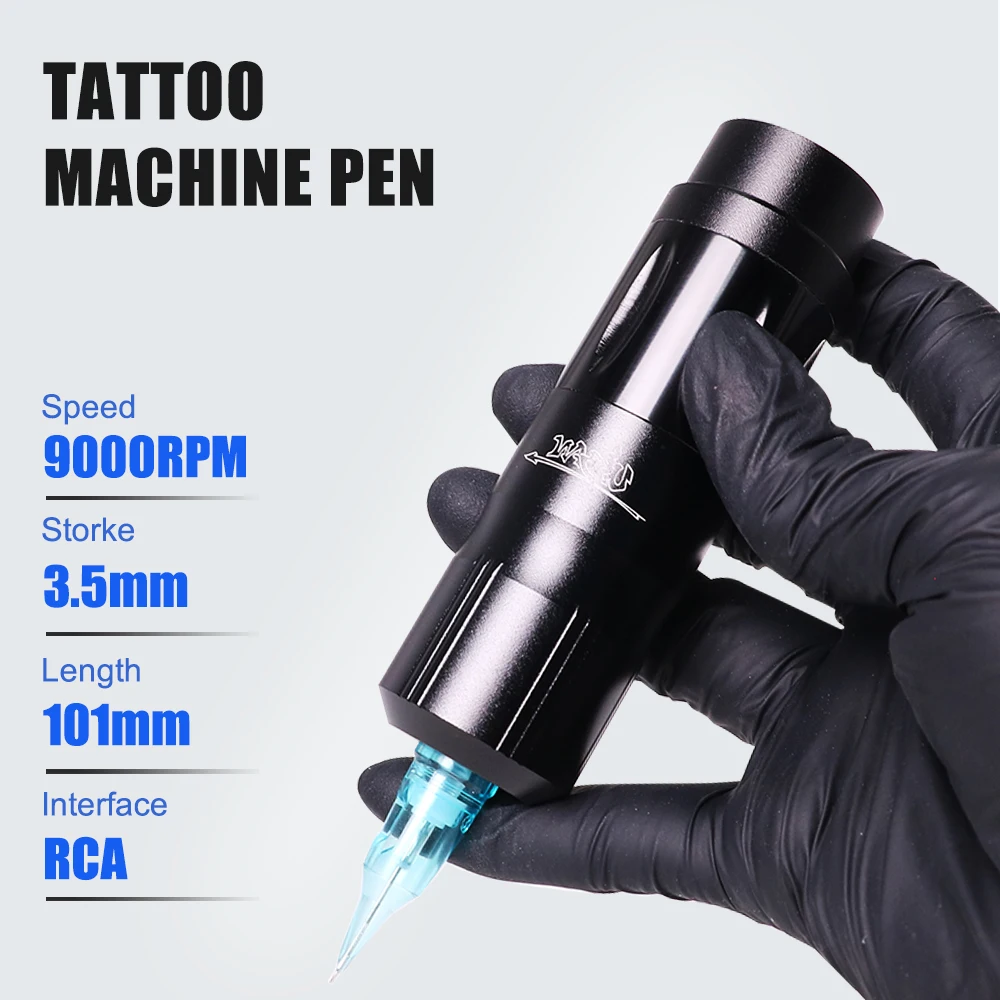 Rotary Tattoo Machine Pen RCA Interface 9000RPM Permanent Makeup Eyebrow Lips Powerful Tattoo Machine for Tattoo Body Artist