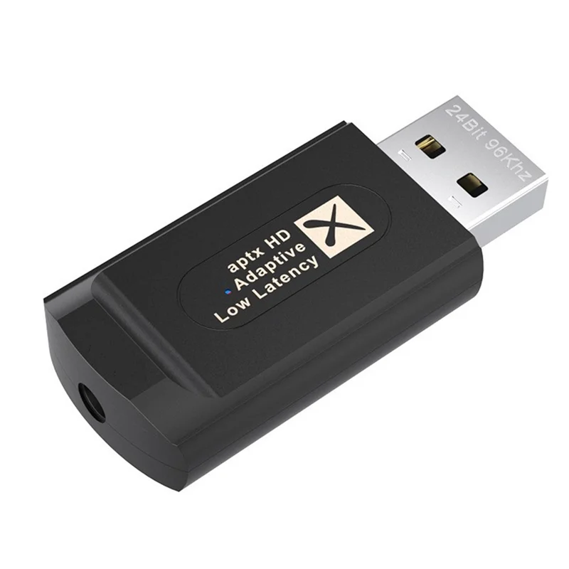 Qcc3040 24bit 96khz kb9p bluetooth 5,2 audio sender mit mikrofon aptx ll hd adaptiv niedrige lantency 3,5mm aux für tv pc