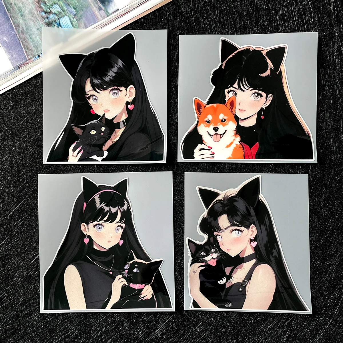 

JDM аниме кошачьи уши девушка светоотражающие наклейки для мотоцикла мото шлем для тела топливный бак виниловые наклейки аксессуары для Kawasaki Yamaha