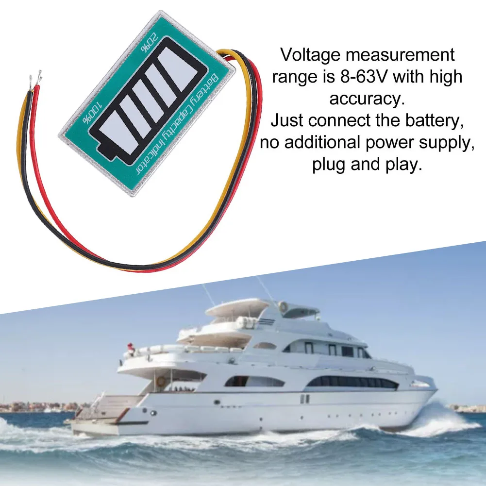 Battery Power Indicator Meter for Voltage and Capacity Monitoring Suitable for Motorcycles Cars Trucks and Forklifts