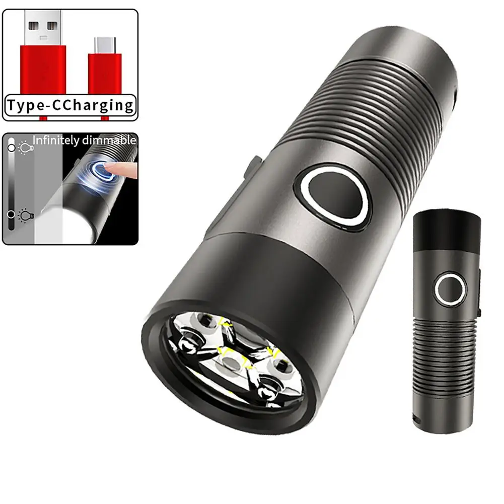 New XPG Highlight Flashlight TYPE-C Charging Poleless Dimming Mini Portable Steel Cannon Flashlight Outdoor Camping Flashlight