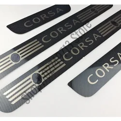 For Opel Vauxhall Corsa 2014-2019 2020 Door Sill Scuff Plate Guards Stainless Steel Threshold Pedal Styling Trim Car Accessories