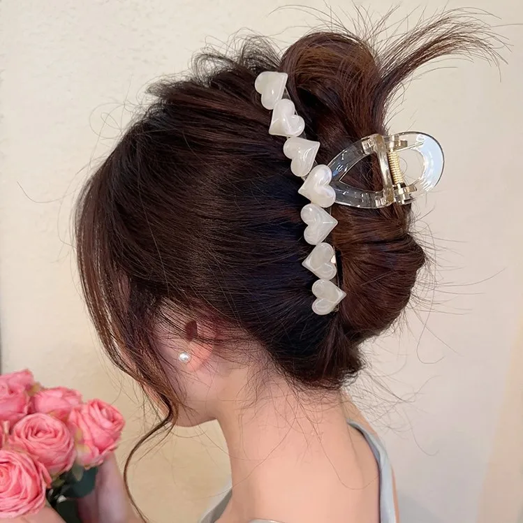 Vintage Jelly Love Scratch Clip Large Crab Hair Scratch Clip Ponytail Clip Korean Girl Fashion Claw Headdress Summer Accessories image 6