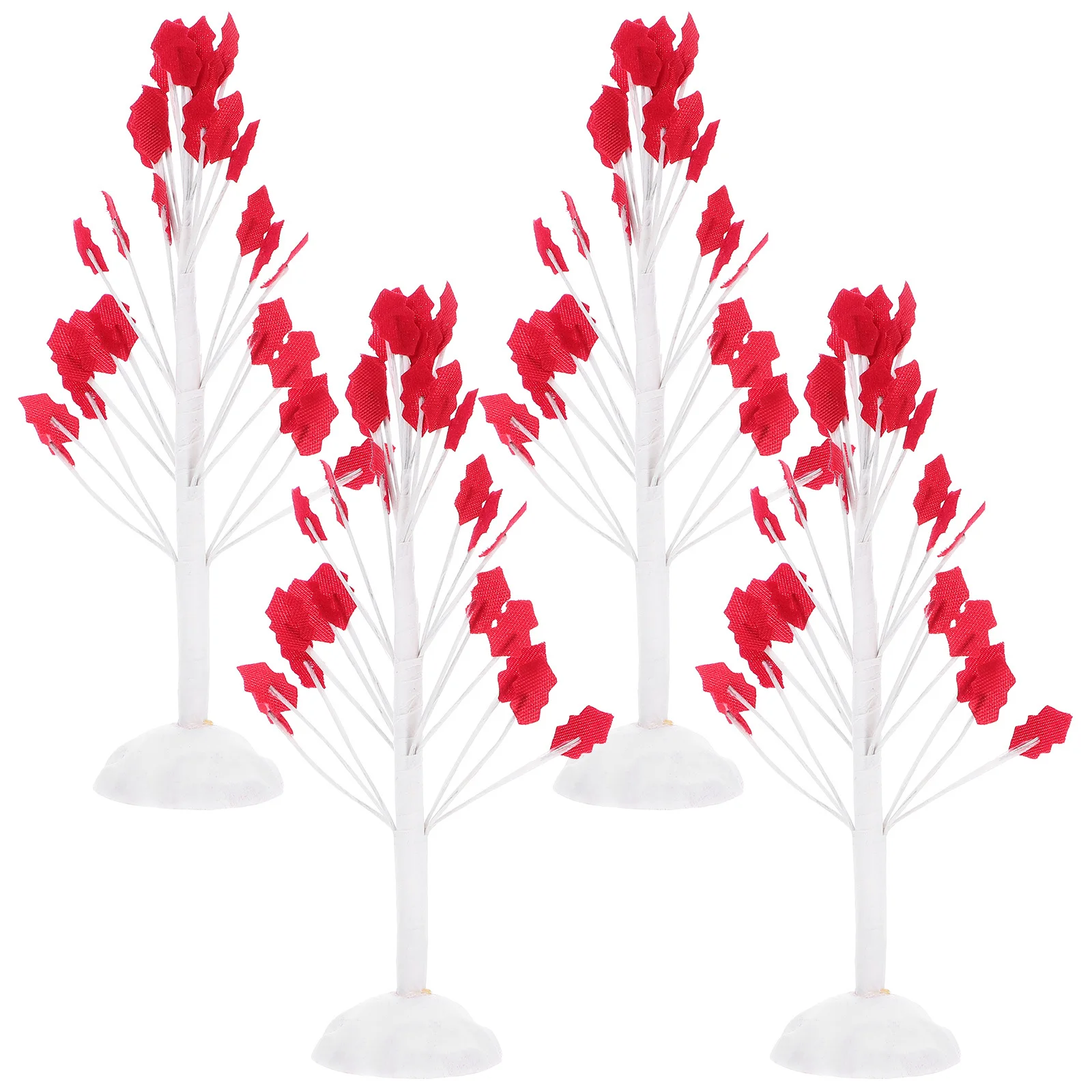 

4Pcs Red Leaf Tree Decor DIY Iron Wire Autumn Theme Home Desktop Decoration Thanksgiving Gift DIY Iron Wire Tree Ornament