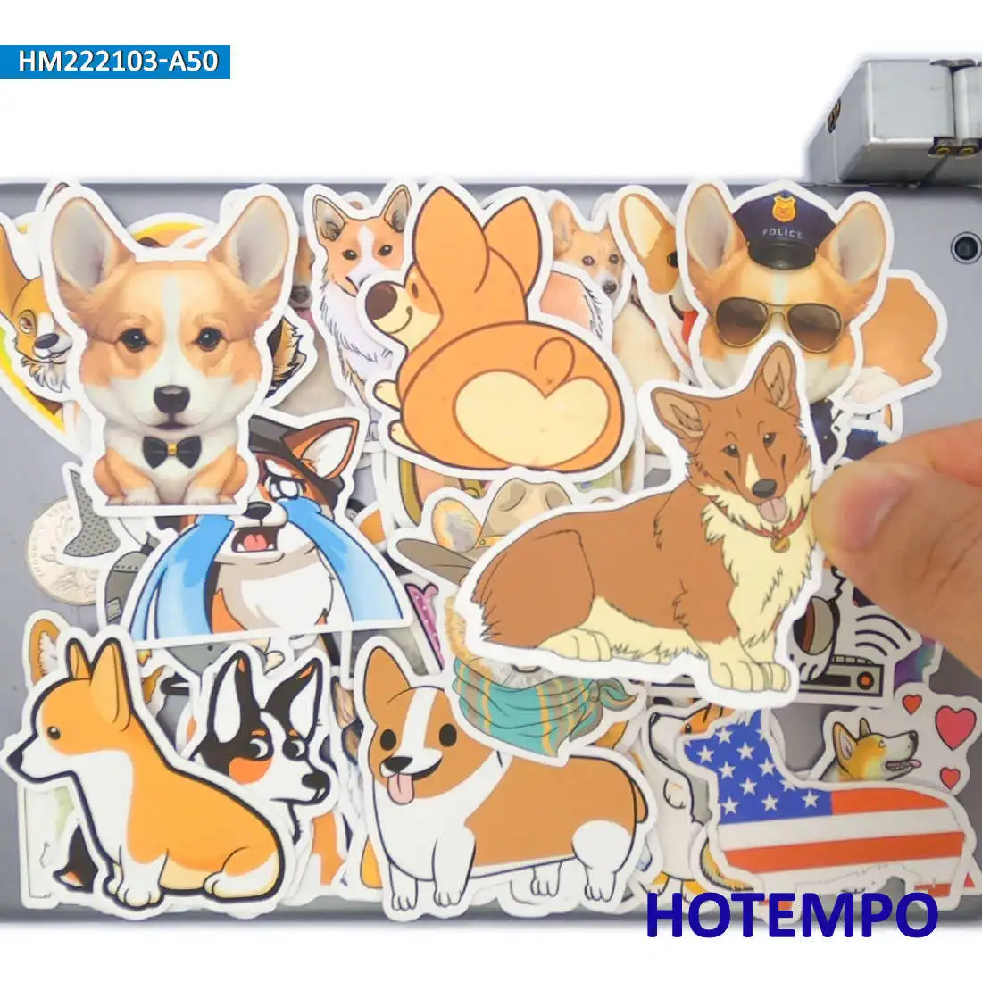 50Pieces Cute Welsh Corgi Pembroke Cartoon Dog Funny Animal Graffiti Stickers for Notebook Guitar Phone Laptop Bike Car Sticker