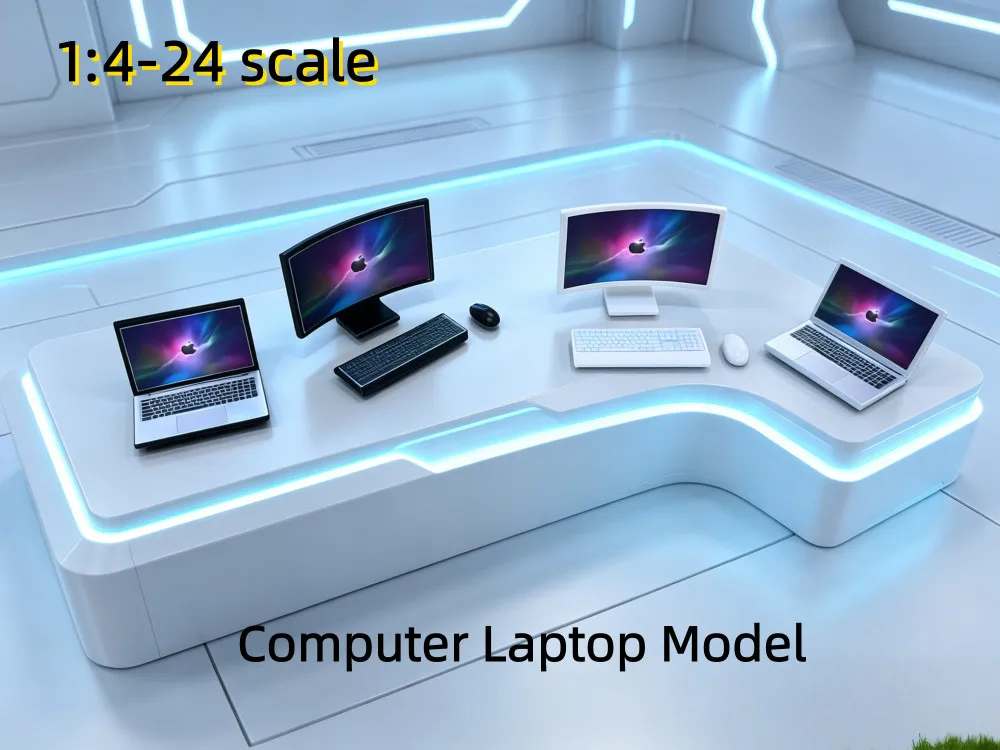 1:4/6/10/12/18/24 Scale Computer Laptop Model Garage Scene Display Props For Diorama Office Scene Accessories