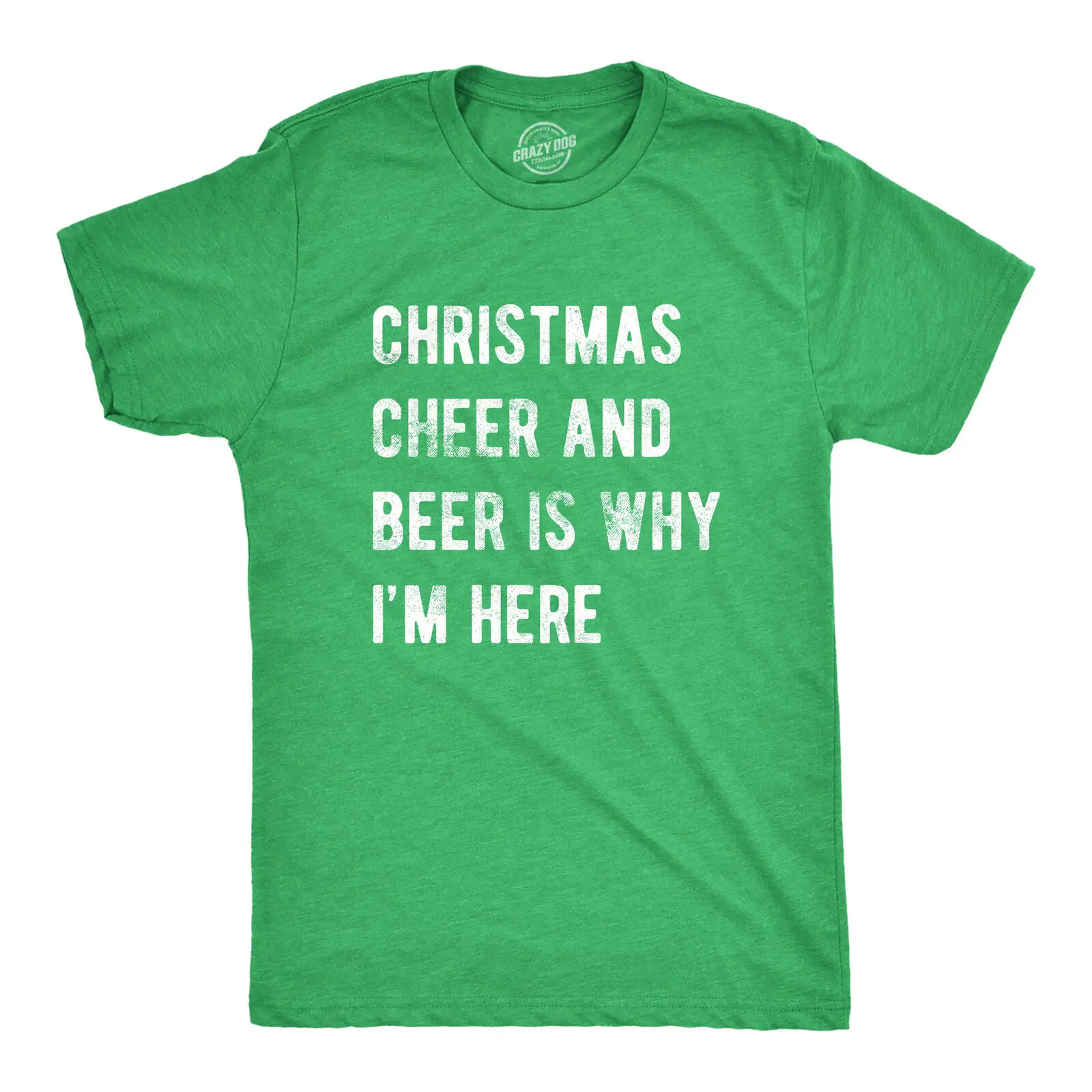 Mens Christmas Cheer And Beer Is Why I'm Here Tshirt Funny Holiday Party Novelty