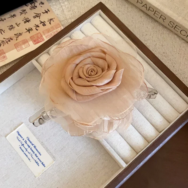 Fermagli per capelli con fiore in pizzo fatto a mano Temperamento Elegante fermagli per capelli Barrette Accessori per capelli copricapo per donne e ragazze