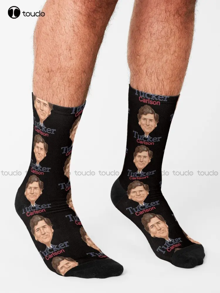 Tucker Carlson '24 Political Tucker Carlson For President 2024 President Socks Fun Socks Custom Gift Streetwear Funny Sock Art