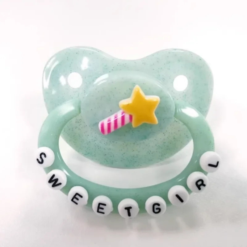 ABDL Cute Adult Size With Belt Pacifier Candy Color Silicone Comforting Soft Pacifier DDLG Cosplay Accessories Gift