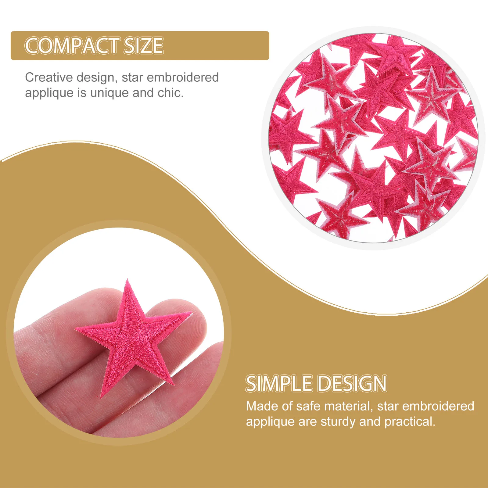

50 pcs Star Iron On Patches Rose Pink Embroidered Applique for Clothes Pants Jeans Jackets Hats Backpacks Decorative Safe