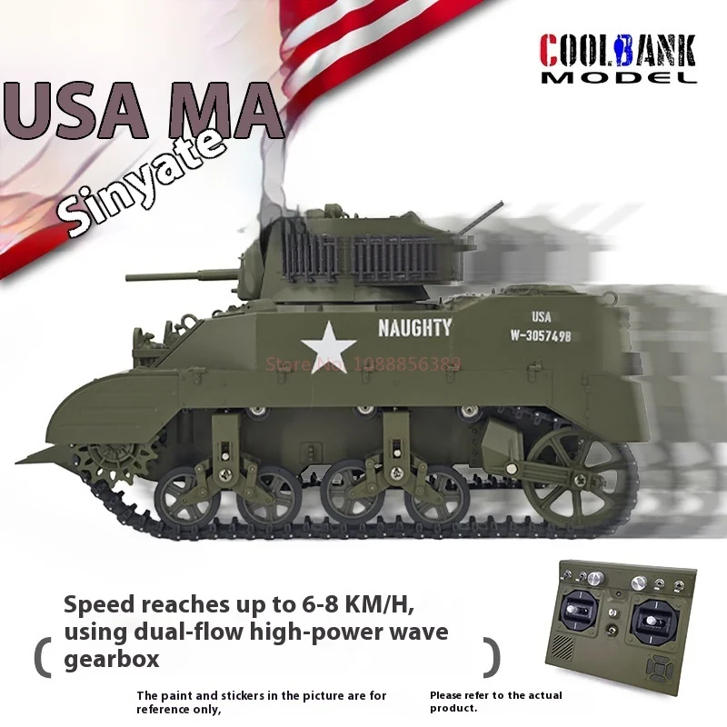 1:16 réservoir Rc Usa Stuart M5a1 modèle de réservoir léger 2.4g véhicule militaire télécommande voiture sur chenilles réservoirs de combat modèle jouets de loisirs Rtr