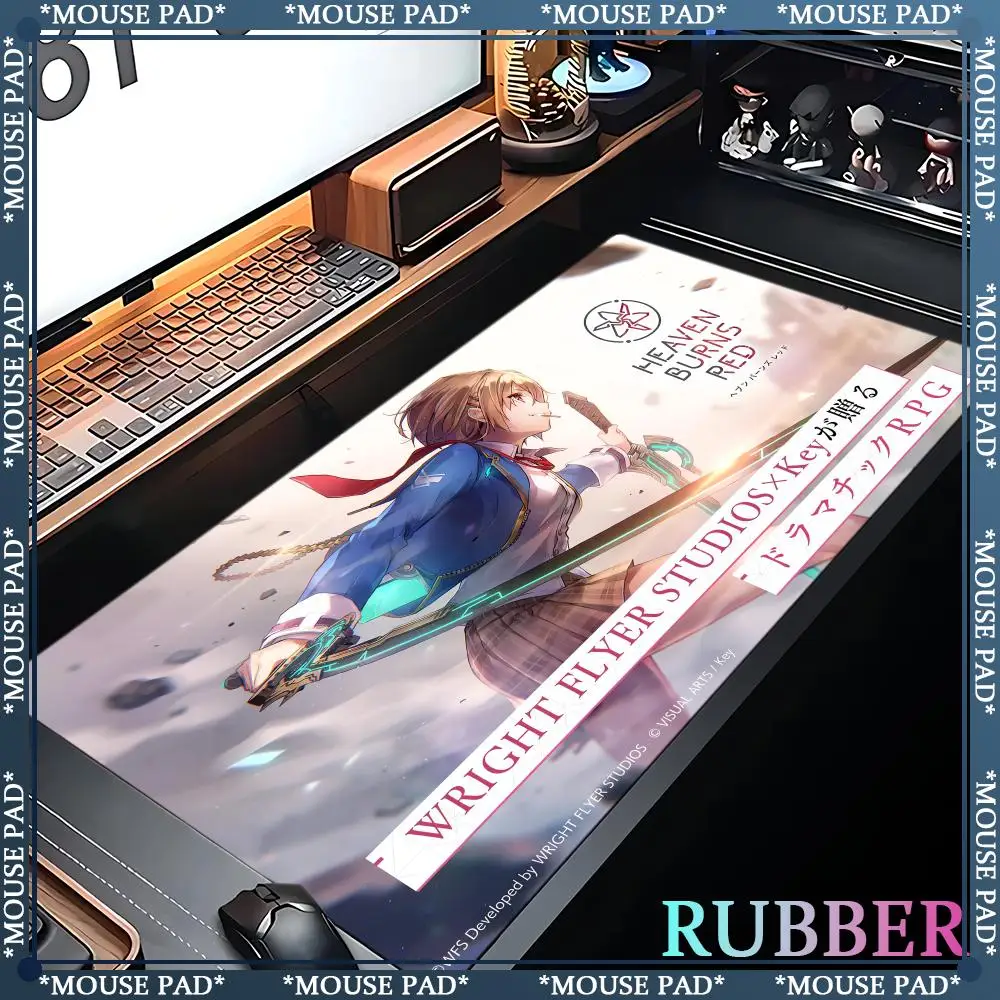 XXL90x40cm H-Heaven Burns レッドラバーマウスパッド Tapetes de Mesa Teclado、Borracha Kawai、Tapete de Mesa Antiderrapante