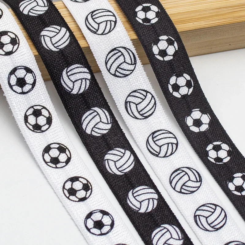 15mm Football Volleyball FOE Elastic Band Sport Series for Hair Ties Bracelets Accept Custom Order
