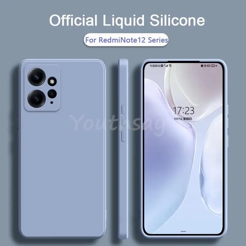 For Xiaomi Redmi Note 12 Case Silicone Liquid For Redmi Note 12 Pro Plus Cover TPU Protector Case Redmi Note 12 Turbo 12S Cover