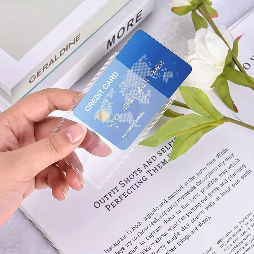 Multi-Card Protective Sleeves, Clear, Durável, PVC, Water-Resistant, Scratch-Proof, Safety Guard, Seu Crédito, ID, 20 Packs
