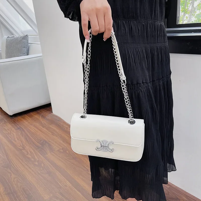 

2025 New Women's Stylish Small-Circle Chain Underarm Bag - Shoulder Crossbody Square Design Bag