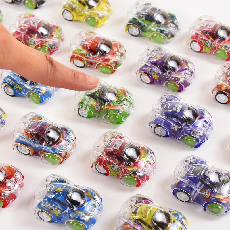 10/20Pcs Mini Transparent Pull Back Car Toys Kids Birthday Party Favors Giveaway Pinata Filler Christmas Gift Classroom Prizes