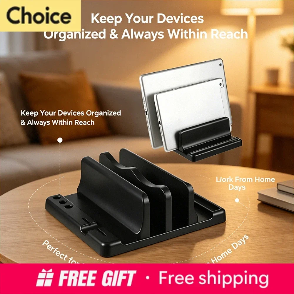 

2028 Desktop Space-Saving Vertical Laptop Stand, Multi-Purpose Notebook & Tablet Dock New