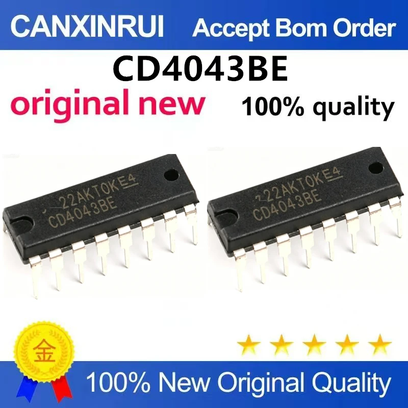 (5-100pieces)Original genuine direct insertion CD4043BE DIP-16 logic circuit chip CMOS