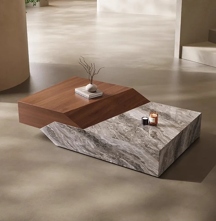 

1*Italian light luxury coffee table designer creative high-end minimalist walnut living room modern simplicity