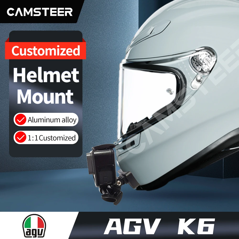 AGV K6 Aluminum Customized Helmet Chin Mount for GoPro12 11 10 9 8 Insta360 X4 X3 Ace pro DJI Action 3 4 Camera Accessory