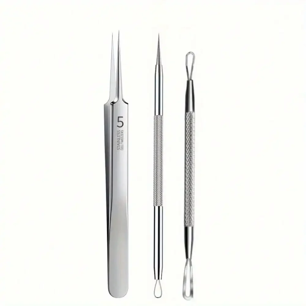 Kit d'outils professionnels pour éliminer les points noirs d'acné, pincettes et aiguilles de précision en acier inoxydable pour la beauté du visage, élimination des points blancs