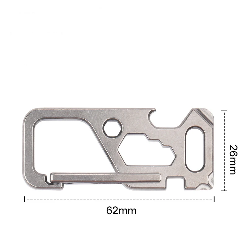 1 Pcs Titanium Key Carabiner bottle opener,Metal Multifunctional Keychain Keyring Backpack Accessory,EDC Mens Keychain