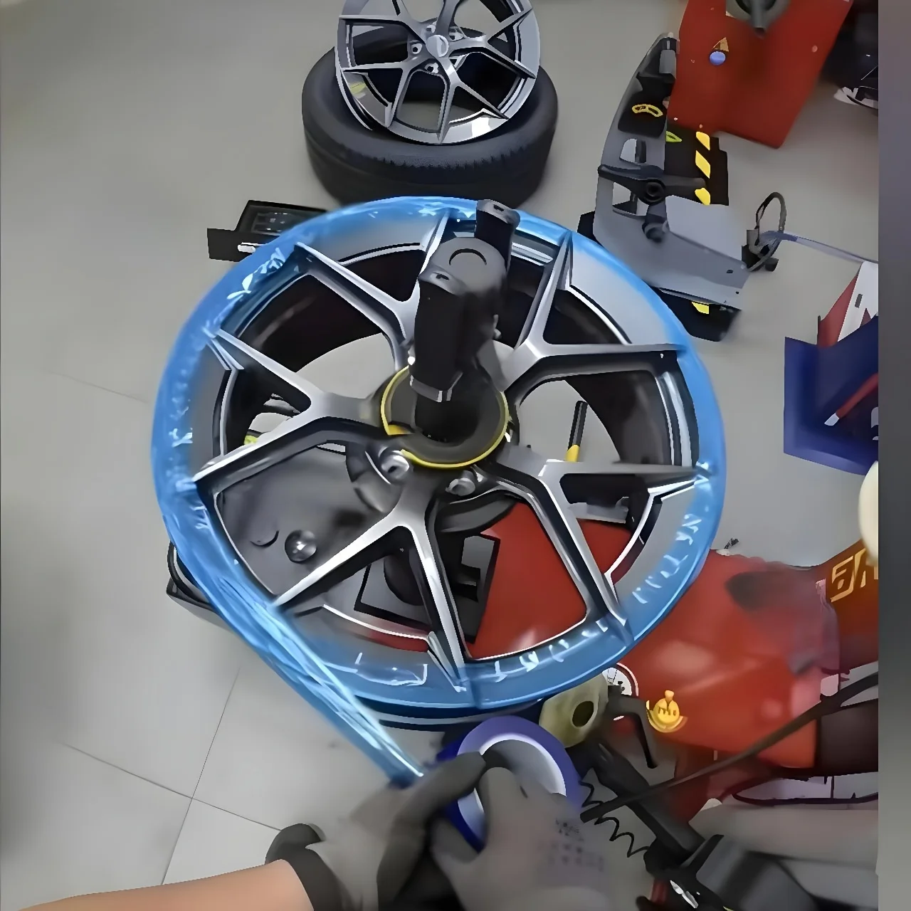 Blue PE Wheel Rim Protector Film, No-Residue Scratch-Resistant Self-Adhesive Tape for Car Rims, Doors, Windows & Wall Decor