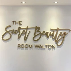 Custom Indoor Business Sign Metal Acrylic Sign Business Laser cut Metal Sign 3D Logo Wall Logo Letter For shop Salon Hotel Decor
