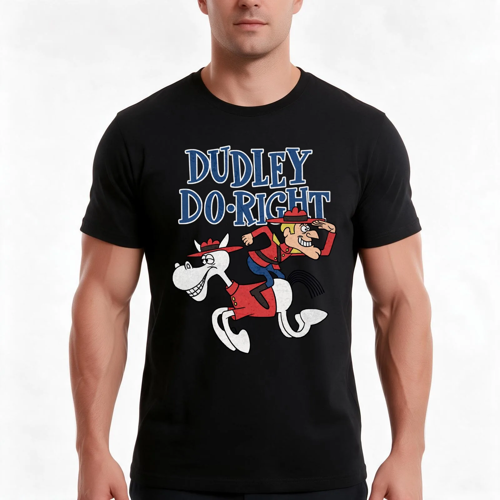 Vintage Photograp Tribute To Jay Ward Cartoons Dudley Riding Horse Backwards Idol Gifts Fot You T-Shirt Vintage Graphic Print