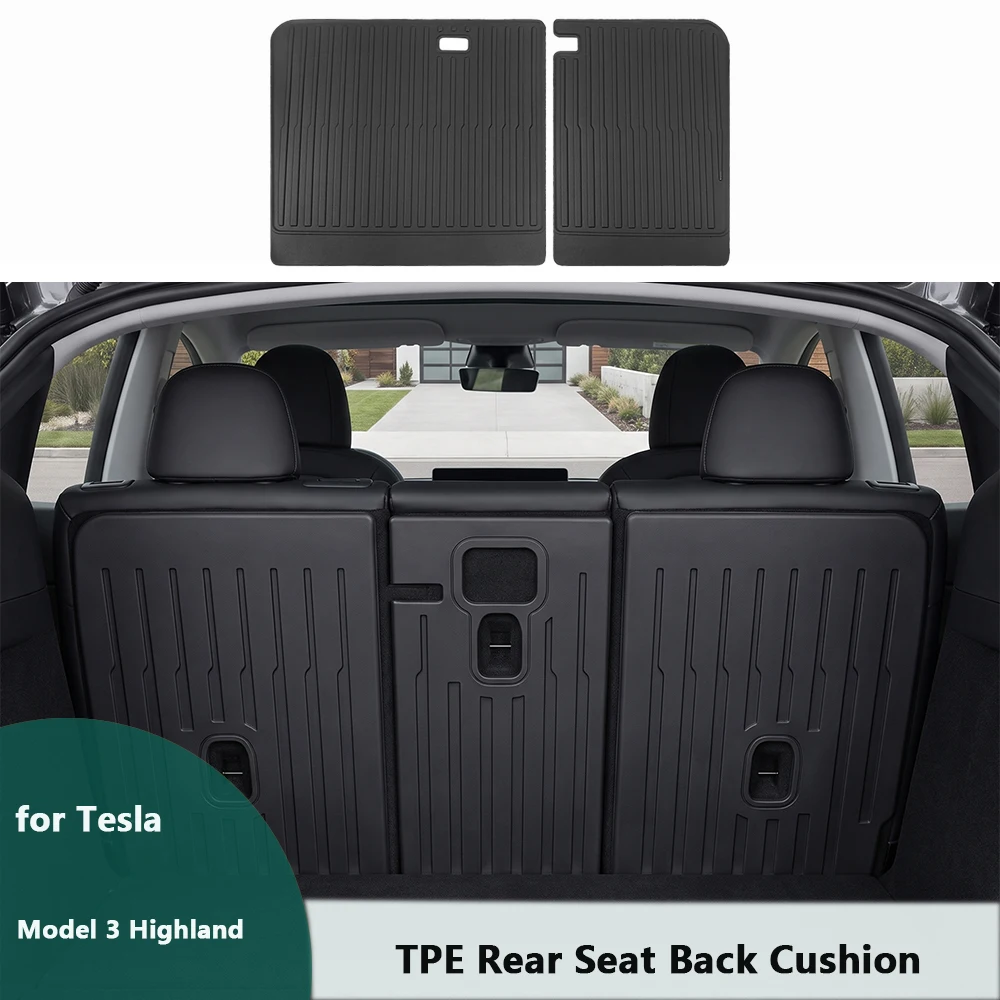 for Tesla Model 3 Highland TPE Rear Seat Back Protector Mats For Waterproof Anti Scratch Rear Backrest Cover Car Accessories