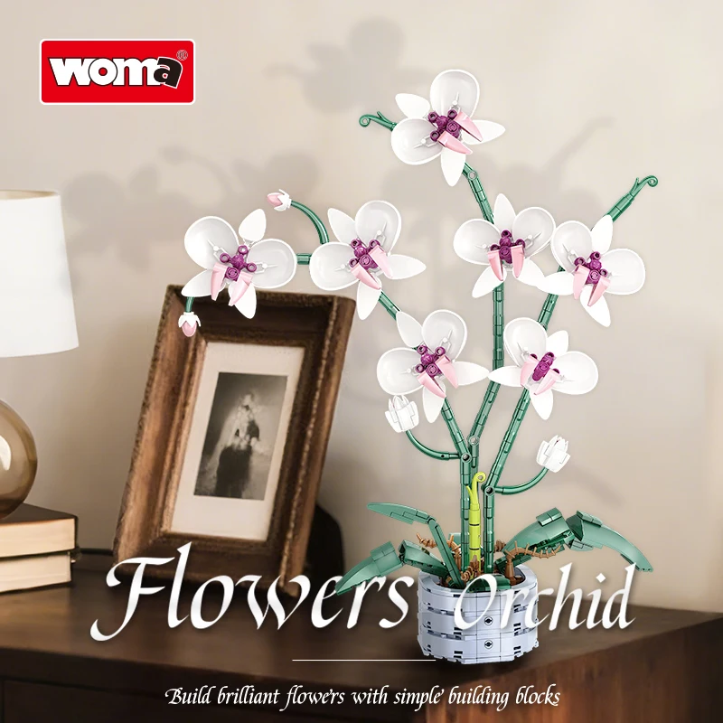 

Бабочка Орхидея Бонсай Букет Строительные блоки Набор STEM Развивающие игрушки, DIY Креативный дисплей для украшения дома, идеальный подарок