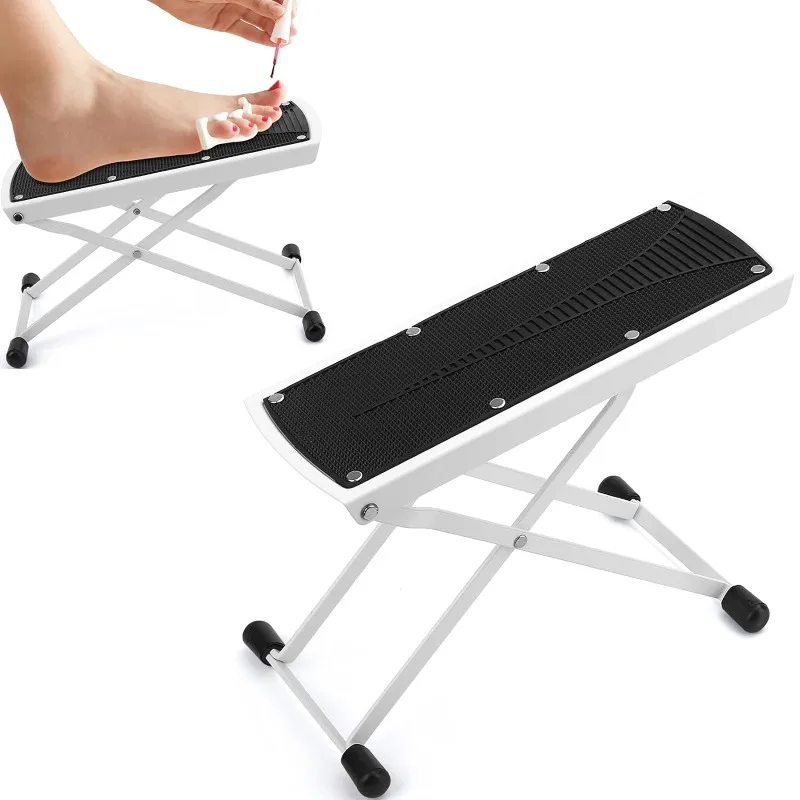 Pedicure Foot Rest 6 Heights Adjustable Sturdy Manicure Foot Rest Toenail Care Stand with Non-Slip Rubber Adjustable Foot Pedal