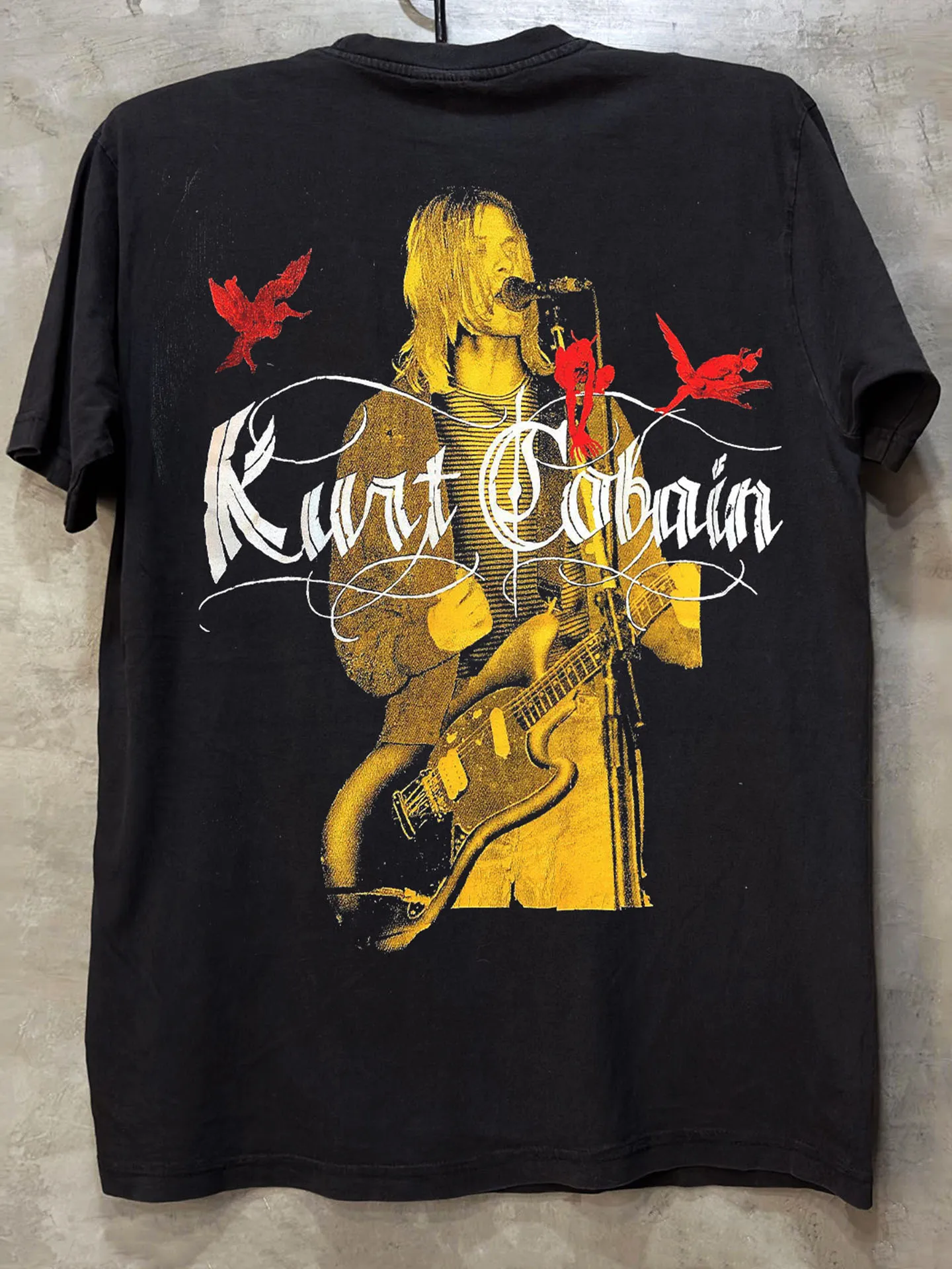Kurt Cobain Memorial Edition Double-Sided Print Short-Sleeve T-Shirt Heavyweight Cotton Half Sleeve Trendy round Neck Summer ...