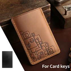 Leather Car Card Fob Key Case Cover for Tesla Xpeng NIO ZEEKR DENZA BMW Car Applicable Startup Card Cover Starter Card Key
