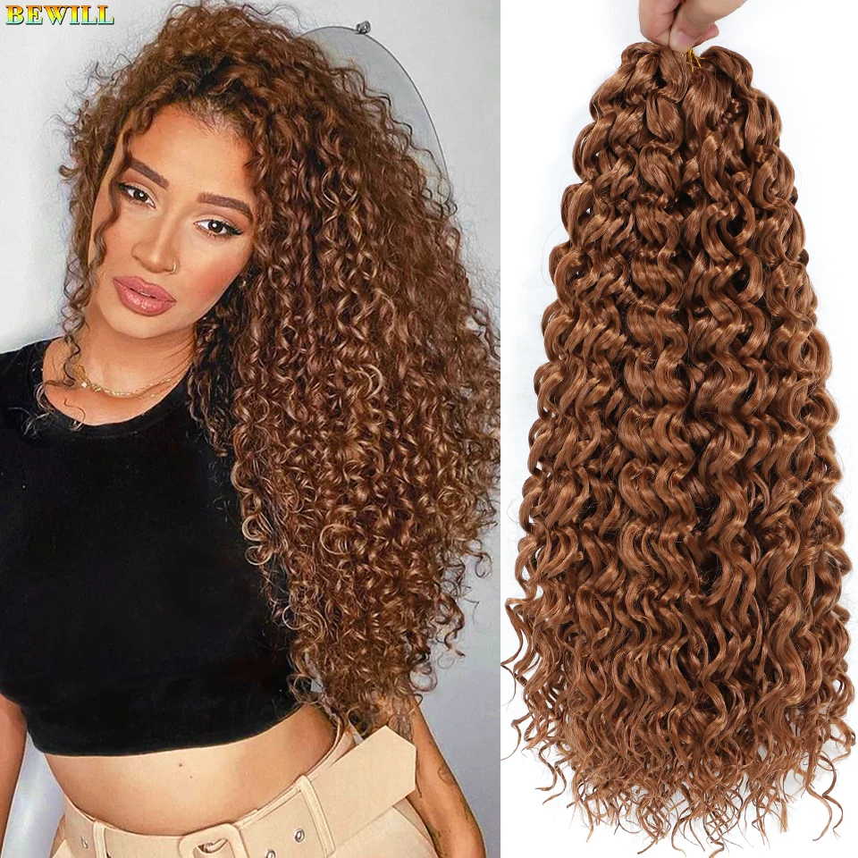 BEWILL GoGo Curl Häkelhaar 14 18 Zoll Wasserwelle Strand Curl Häkelhaar Ombre Synthetische böhmische Zöpfe Haarverlängerungen 1B – Detail 12