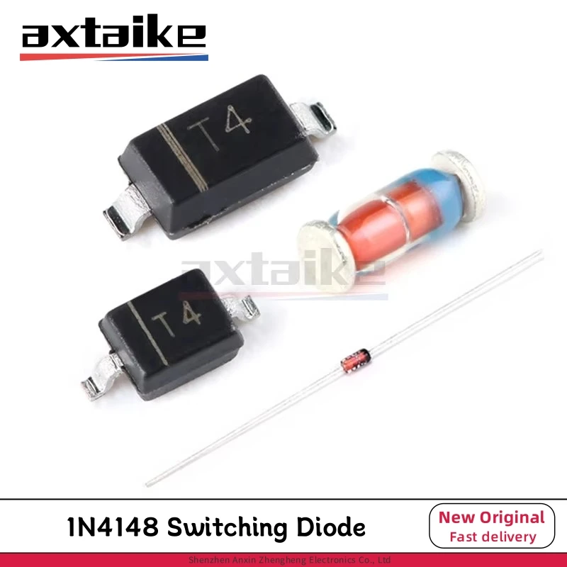 100 SZTUK IN4148 1N4148 DO35 LL4148 LL34 1206 SOD80 1N4148W T4 SOD123 1N4148WS 0805 SOD323 1N4148WT SOD523 SMD 4148 Dioda przełączająca