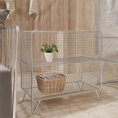 Iron Wire Mesh Bookshelf, Multi-Tier Freestanding Storage Rack for Home & Office Organization