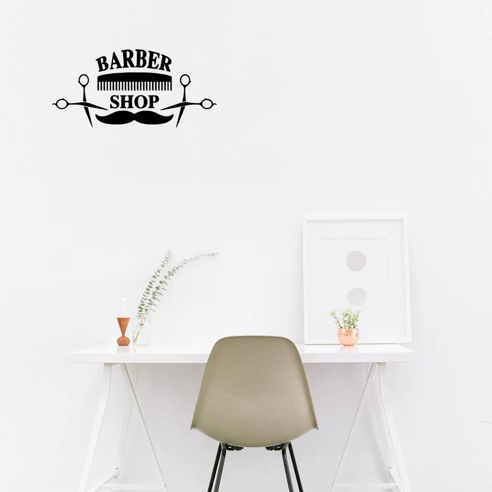 1 pc nice haircut Barber shop Wall Sticker Removable Wall Stickers Diy Wallpaper for salon Decoration Vinyl Mural Decal