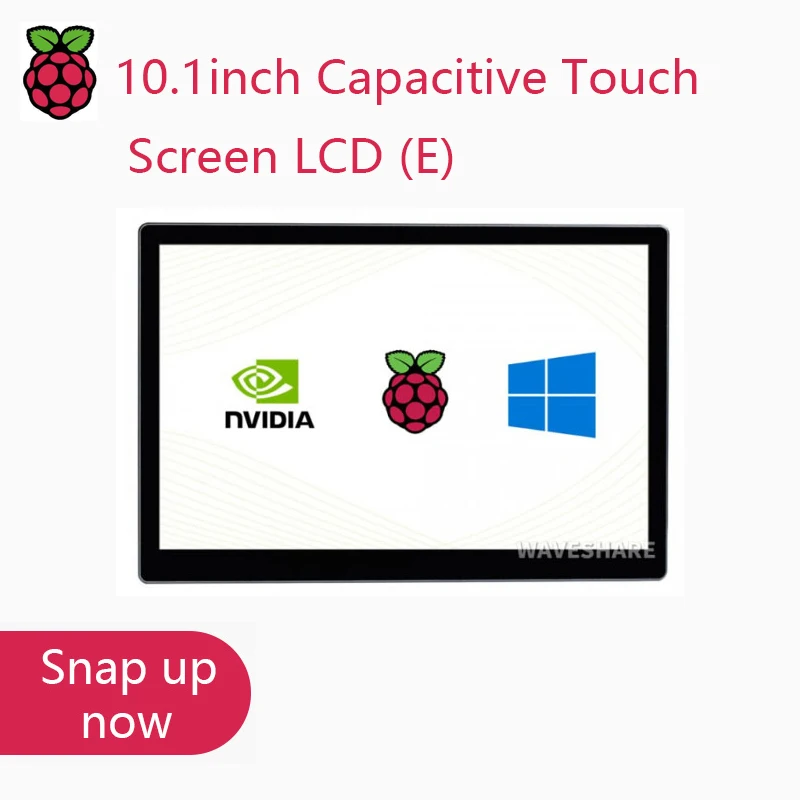 Waveshare 10.1inch Capacitive Touch Screen LCD (E), 1024*600, HDMI, Fully Laminated Screen, Supports Raspberry Pi, Jetson Nano