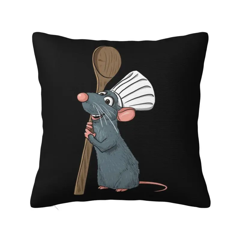 

Little Chef Remy Ratatouille Throw Pillow Case Living Room Decoration Cushions Cover For Sofa Chair Square Polyester Pillowcase