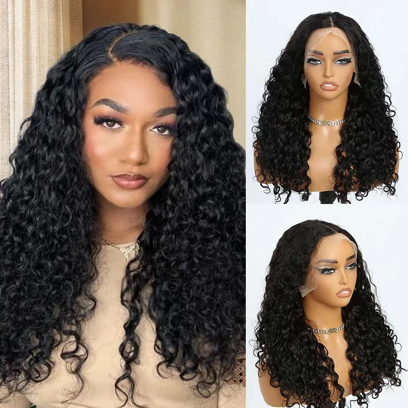 

Double Drawn Water Wave Lace Frontal Wig Human Hair 13x4 SD Lace Front Wigs Human Hair 200% Density Pre Plucked with Baby Hair