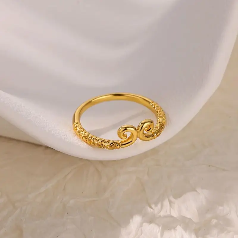 Stainless Steel Wukong Headband Open Ring For Women Gold Color Wedding Aesthetic Ring Trendy Minimalist Jewelry Accessories BFF