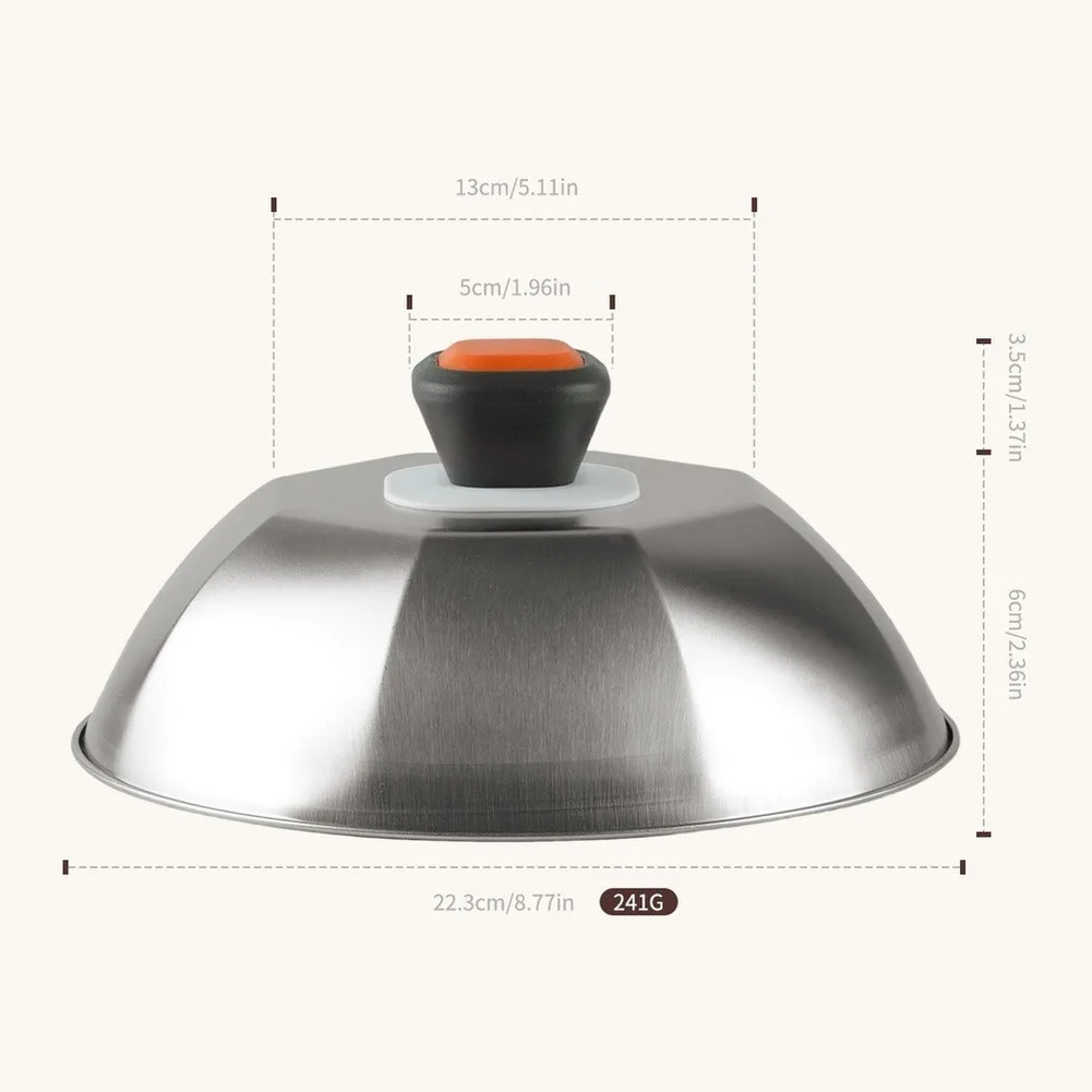 For Daily Life Cooking Stainless Steel Steak Lid Grilling Heat Retainer High Temperature Resistant Even Heat Distribution