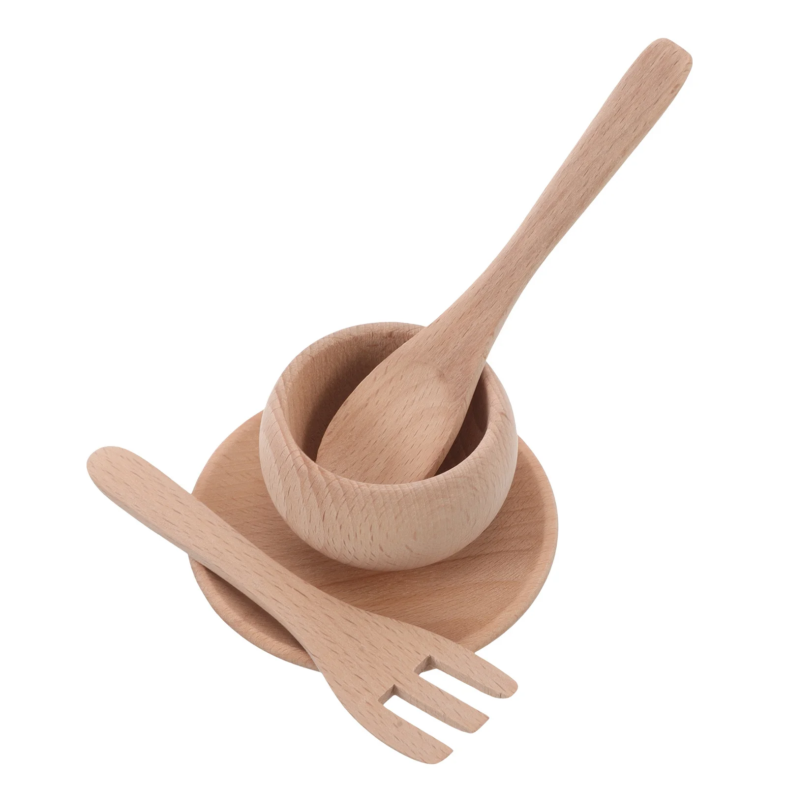 1Set Houten Kinderkeuken Speelaccessoires Pretend Koken Set Realistische Borden Vorken Montessori Educatief Zintuiglijk