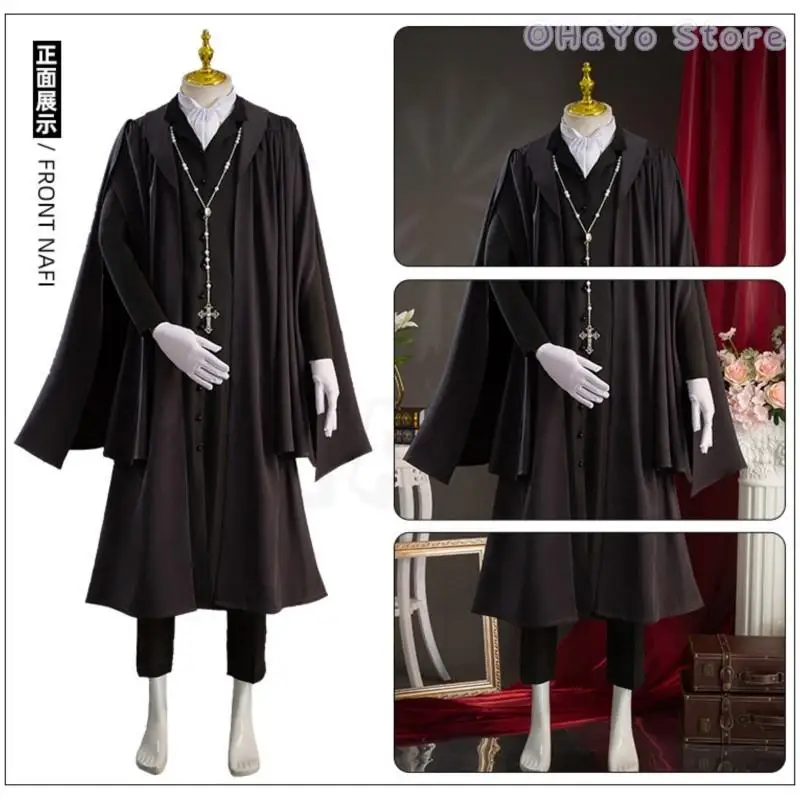 Kuroshitsuji Black Butler Public School Arc Ciel Sebas Sebastian Michaelis Cosplay Teacher Uniform Suit Cloak Wig Anime 2024 New