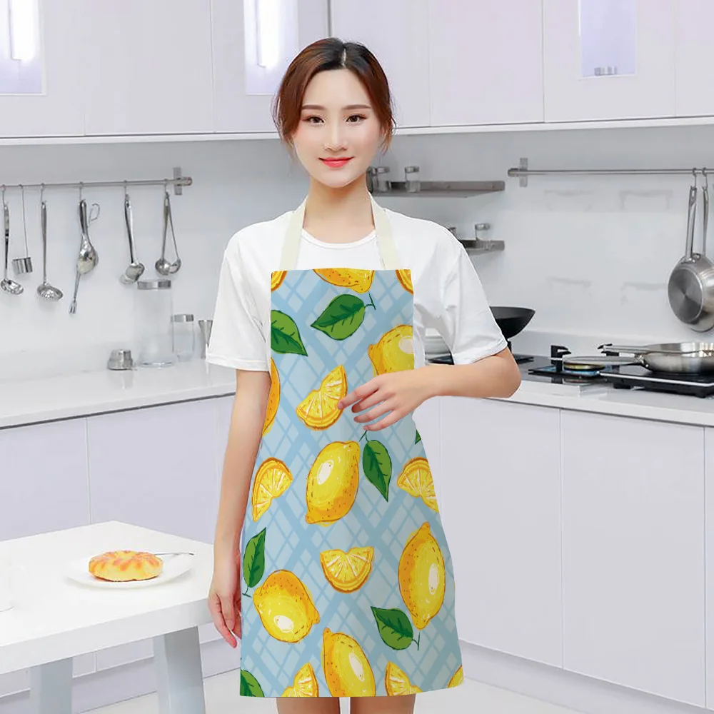 Fruit Watermelon Cantaloupe Pineapple Print Sleeveless Apron Kitchen Apron Home Cooking Bakery Shop Woman Clean Apron Delantal